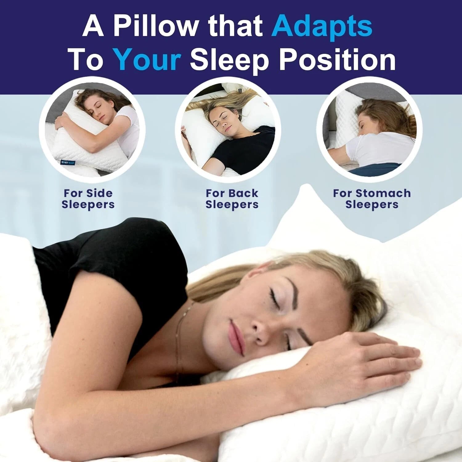 Sleep pillow (for side and back sleepers) - relieves neck and shoulder pain 07FC0E-D4 - KOEEK
