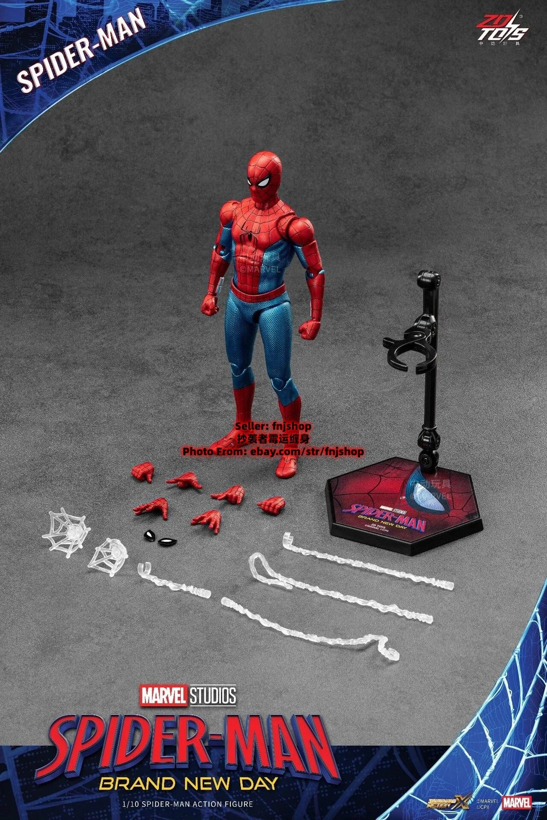Hot- ZD Toys Spider-Man   Day 1/10 Collectible Action Figure IN STOCK ZD_TOYS - KOEEK