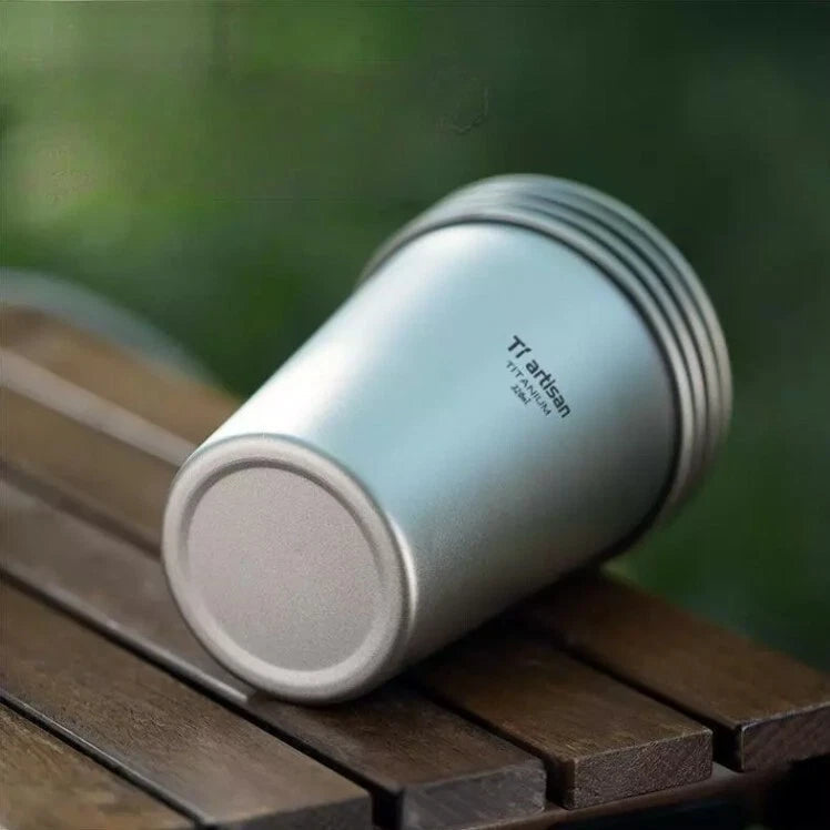 320ml Pure Titanium Single Layer Wall Cup Coffee Tea Beer Cup Portable Outdoor 07FC0E-D4 - KOEEK