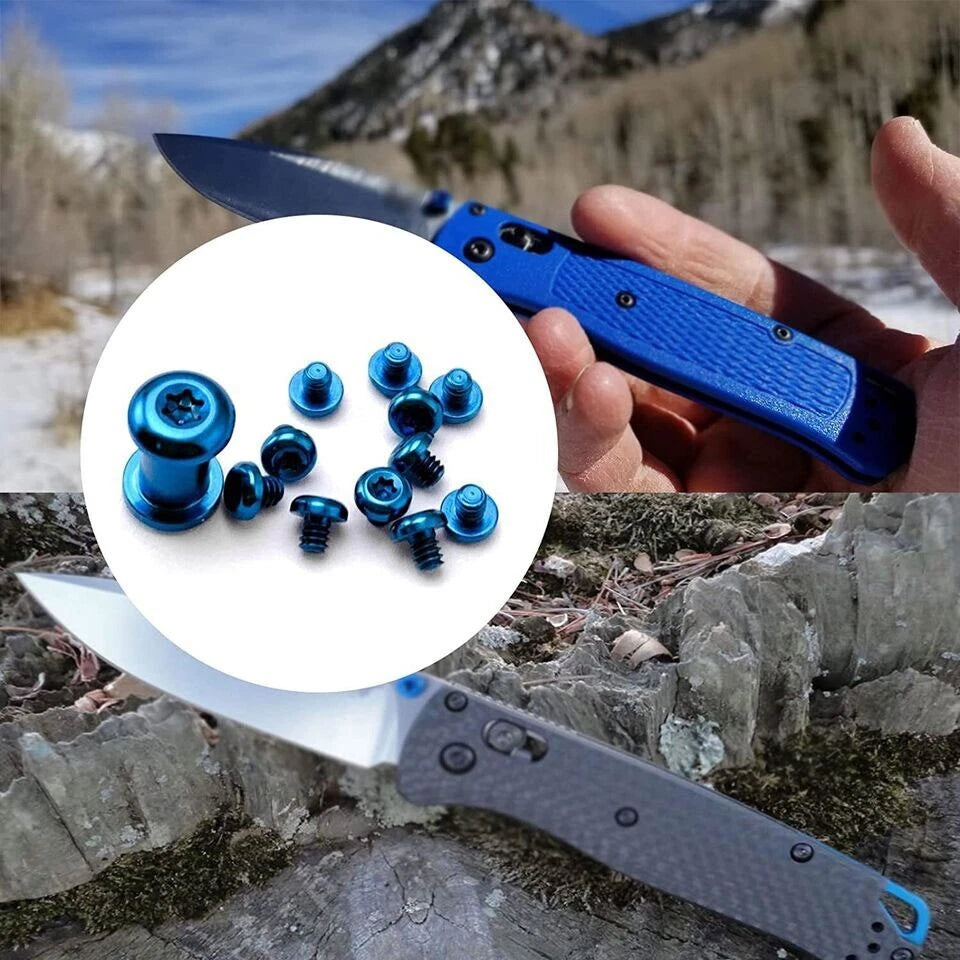 EDC Titanium Blue Screw Set Pivot Nail Dress Kit For Benchmade Bugout 535 07FC0E-D4 - KOEEK