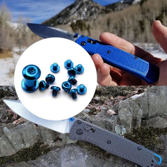 EDC Titanium Blue Screw Set Pivot Nail Dress Kit For Benchmade Bugout 535 07FC0E-D4 - KOEEK