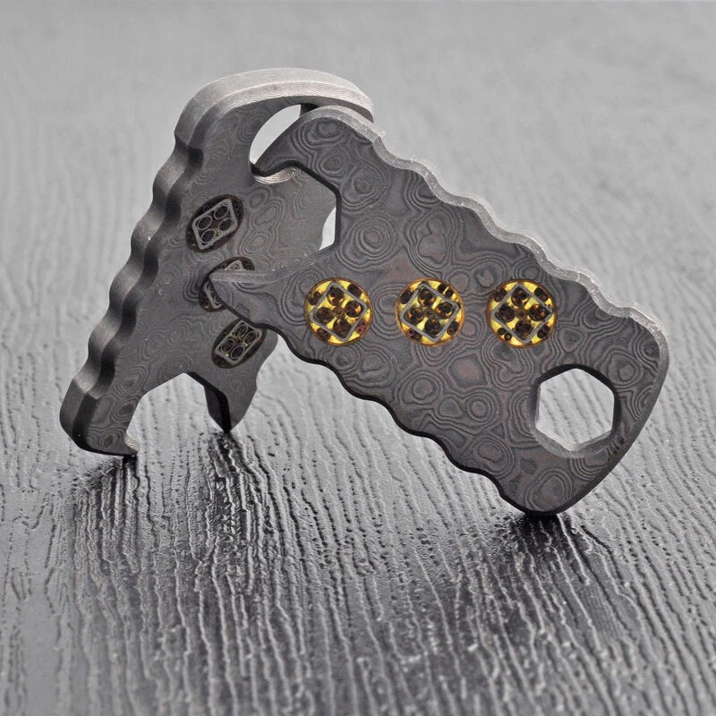 Outdoor Damascus Steel Multi Tool EDC Card Keychain Fashion Necklace Opener MP20 07FC0E-D4 - KOEEK