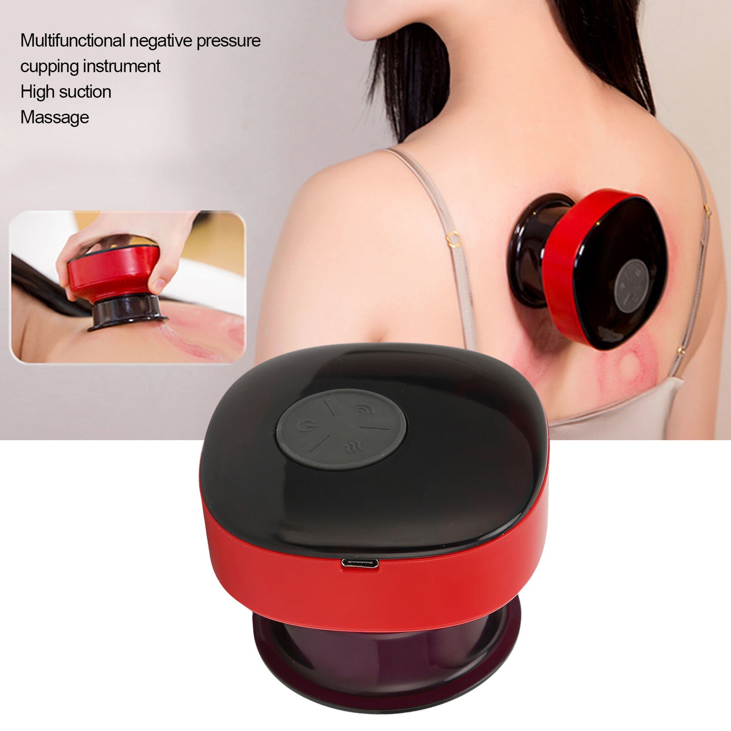 new (Red)Electric Cupping Therapy Machine Household Hot Compress Vacuum Cupping HGF koeek - KOEEK