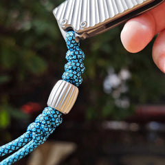 Titanium Alloy Pumpkin Knife Lanyard Bead Parachute Pendant EDC DIY Keychain 07FC0E-D4 - KOEEK