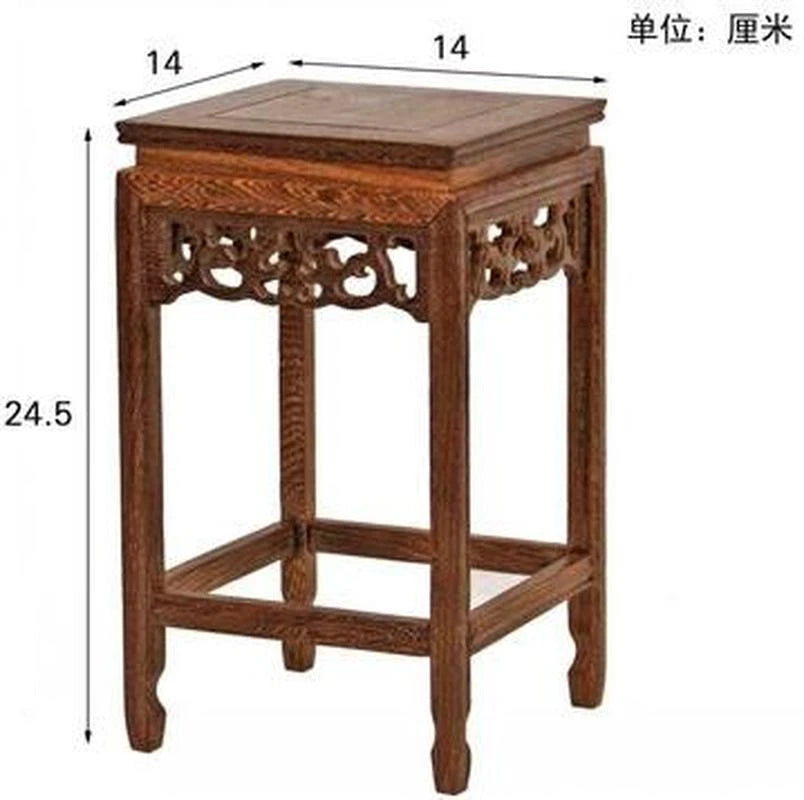 Wood Fishbowl Bonsai Vase Rack Plant Stone Base Flower Stand Home Decoration 07FC0E-D4 - KOEEK
