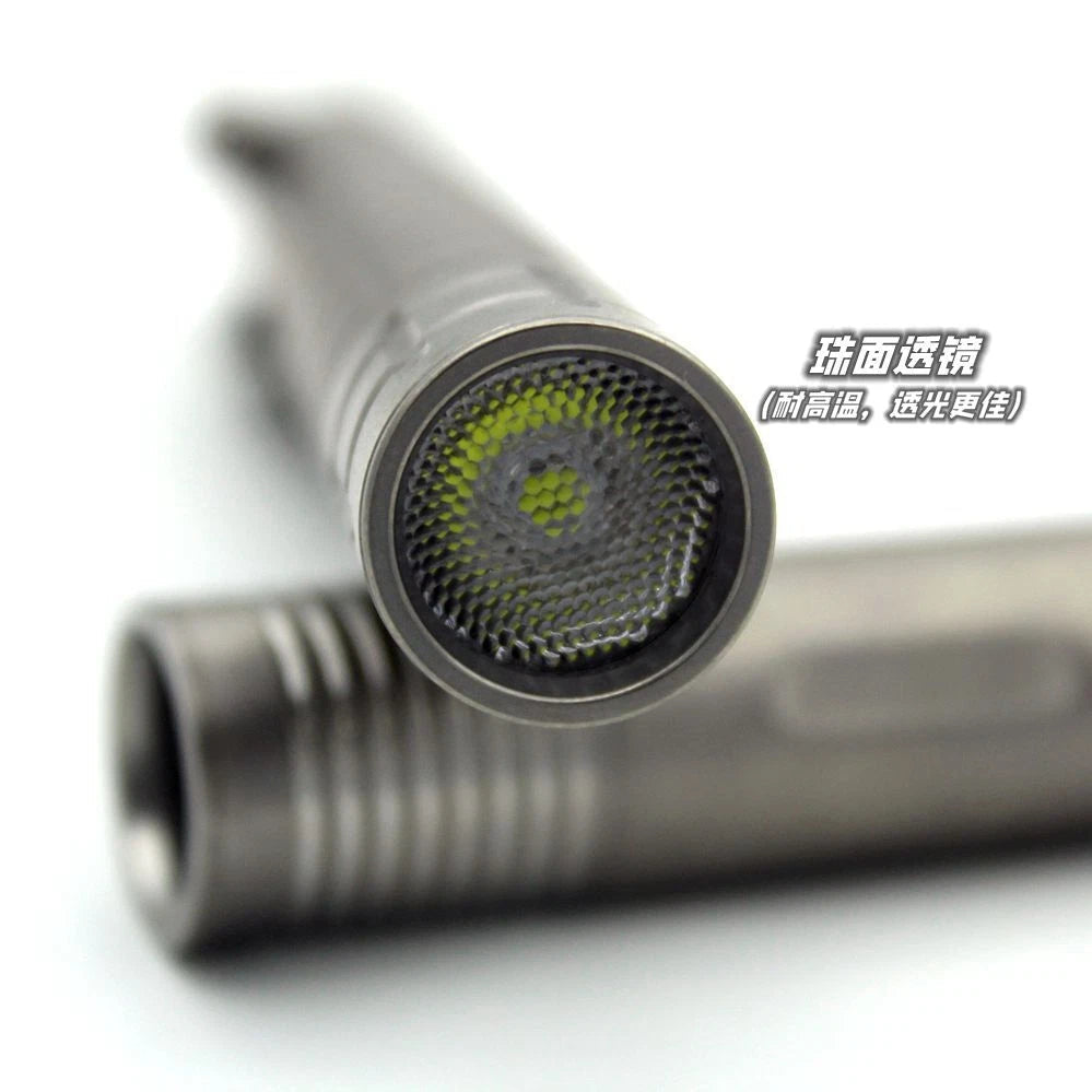 Titanium Alloy Torch LED Flashlight Torch Pocket Light Outdoor EDC Camping Light 07FC0E-D4 - KOEEK