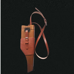 WW2 GERMAN Wooden Holster Leather Slanted Shoulder Belt for C96 Mauser Broomhand 07FC0E-D4 - KOEEK