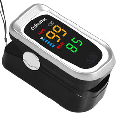 new Pulse Oximeter Fingertip, Heart Rate Monitor with Large LED Black-Silver 07FC0E-D4 - KOEEK