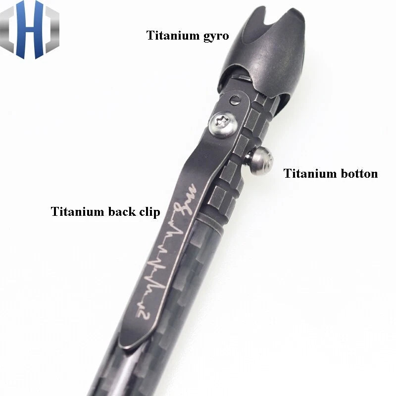 Damascus Titanium TC4 Business tactical Signature Student Business Gyro Pen Tool 07FC0E-D4 - KOEEK