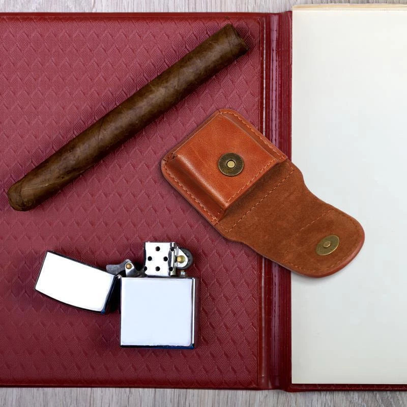 Leather Lighter Case Handmade Holster Belt Loop Clip Pouch Holder For Zippo 07FC0E-D4 - KOEEK