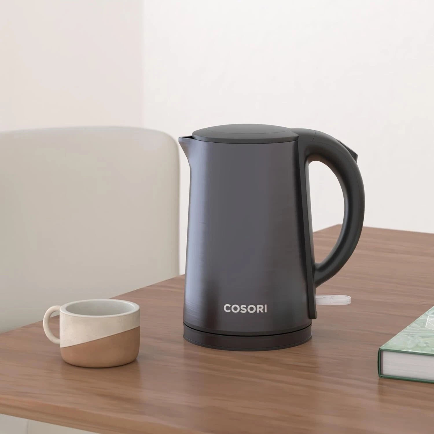 Electric kettle, double wall stainless steel, 1.5 liters/1500 watts, black 07FC0E-D4 - KOEEK