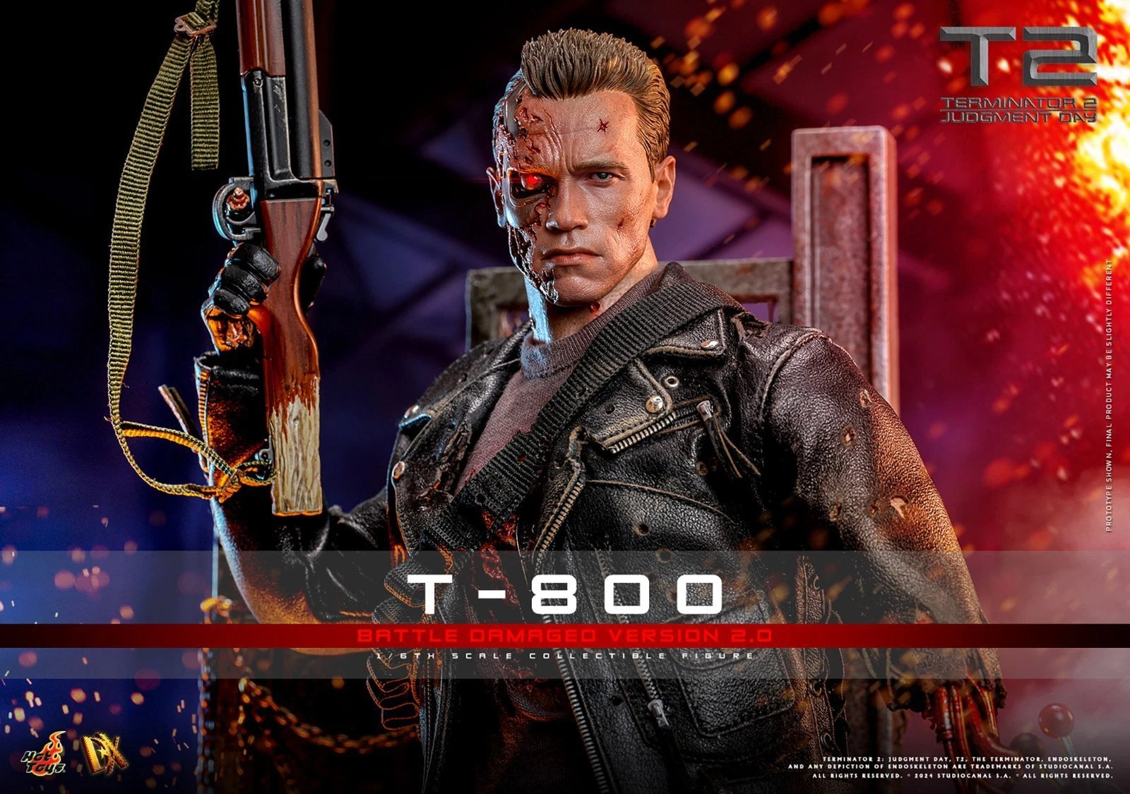 1/6 Hot Toys T-800 Battle-Damaged 2.0 Terminator 2 Scale DX46 Figure HOT_TOYS - KOEEK