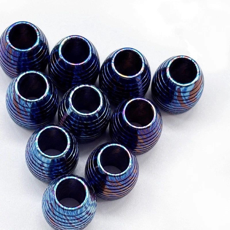 Titanium Damascus Parachute Bead Necklace Bracelet Pendant Knife Lanyard Bead 07FC0E-D4 - KOEEK