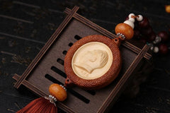 Mao Zedong Portrait Car Hanging Pendant Great Leader Amulet Rearview Mirror 07FC0E-D4 - KOEEK