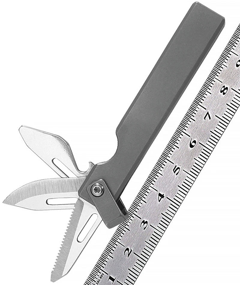5-in-1 Pocket Safety Whistle Multi Purpose tool Outdoor Camping Folding Blade 07FC0E-D4 - KOEEK