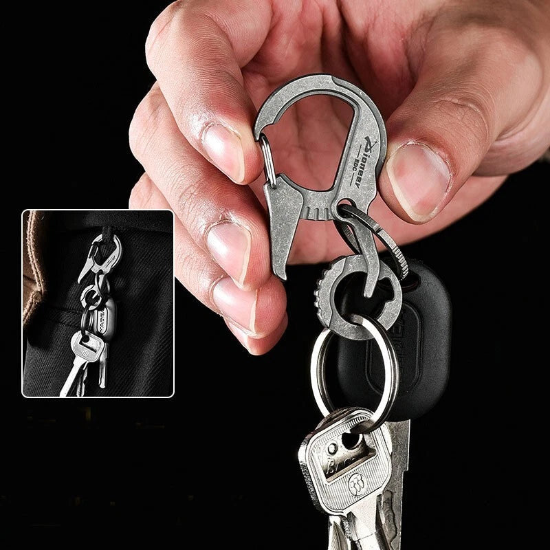 EDC Titanium Alloy Multi tools Personalize Keychain Bottle Opener Buckle 07FC0E-D4 - KOEEK