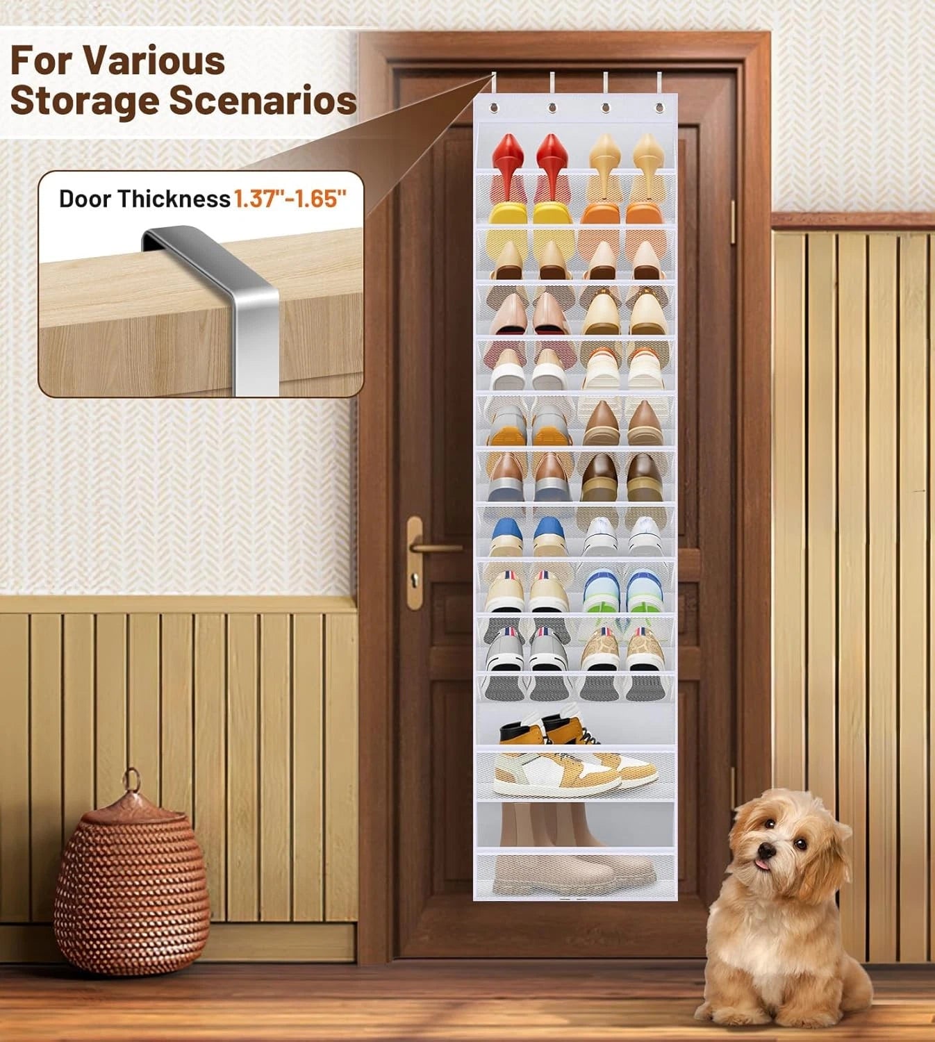 12-tier door-mounted shoe rack Large-capacity hanging shoe rack 07FC0E-D4 - KOEEK