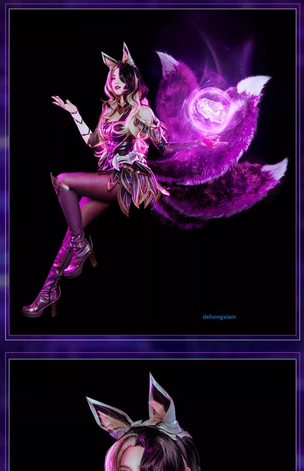 League of Legends Ahri Dresses Skirt Outfit Cosplay Costume Xmas Women Present 07FC0E-D4 - KOEEK