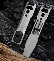 EDC Titanium Alloy Keychain Pocket Pry Bar Crowbar Opener Outdoor Multi Tools 07FC0E-D4 - KOEEK