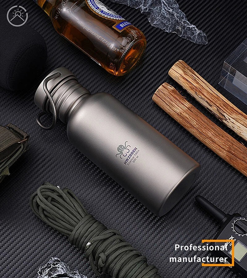 EDCPure Titanium Water Coffee Tea Bottles Flasks Portable Outdoor Camping Travel 07FC0E-D4 - KOEEK