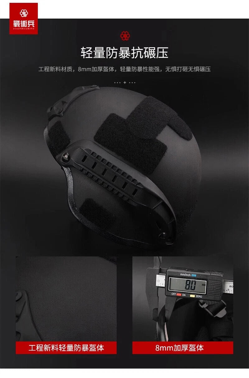 MICH Riot Helmets Gas Masks Goggles Field Combat Tactical Helmet Suit Outdoor 07FC0E-D4 - KOEEK