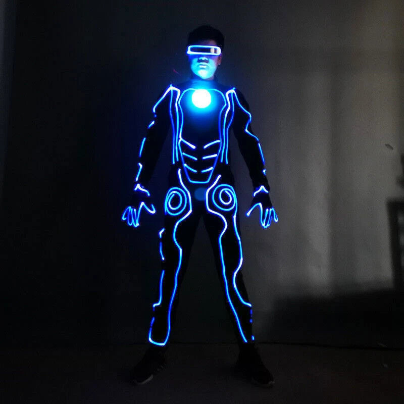 LED Illuminated Robot Costume Suit Armour DJ Party Show Light Clothes Halloween 07FC0E-D4 - KOEEK