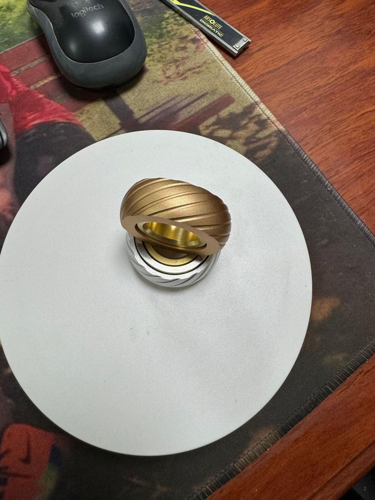 EDC Sliders Fidget Spinner Rings Toys Stress Relief Magnetic Metal Rough Ratchet 07FC0E-D4 - KOEEK