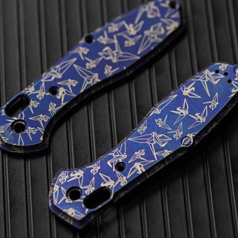 1 Pair TC4 Titanium Unibody Spine Scales for Benchmade Griptilian 551 Knives 07FC0E-D4 - KOEEK