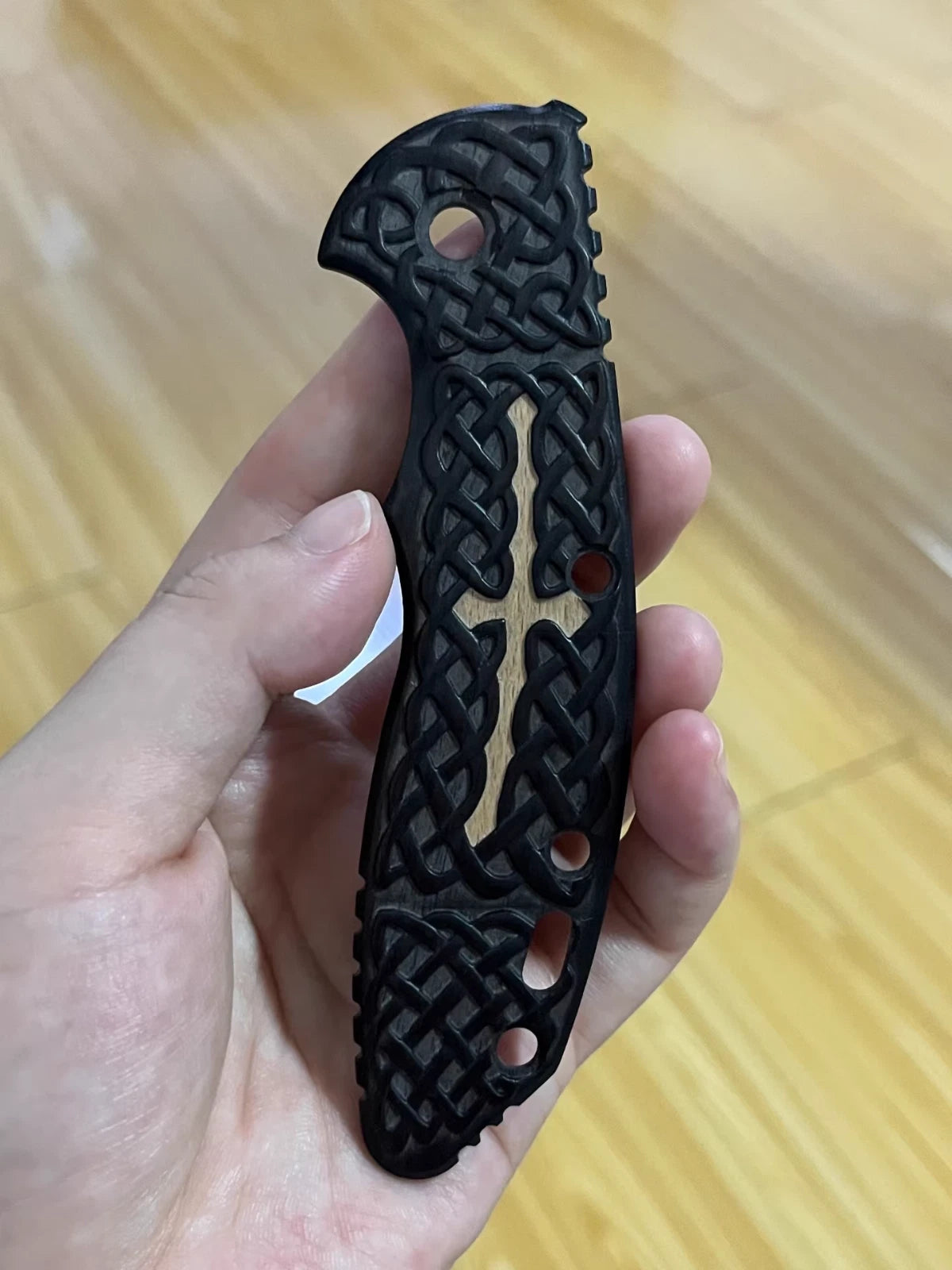 1 PC Custom Made Wooden  Knife Handle Scale for Rick Hinderer XM18 3.5” 07FC0E-D4 - KOEEK
