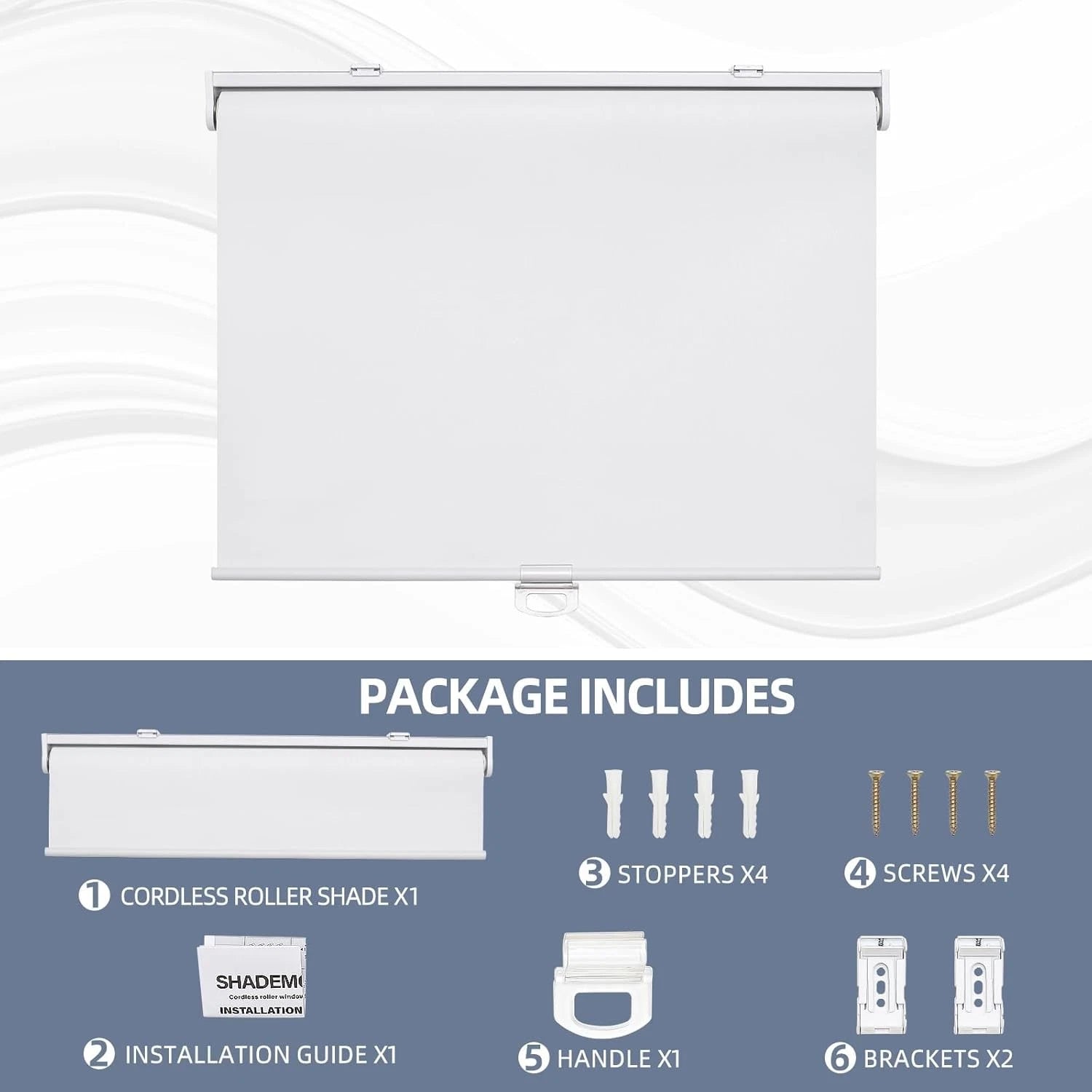 Wireless blackout roller blinds, cord spring system indoor blinds 07FC0E-D4 - KOEEK