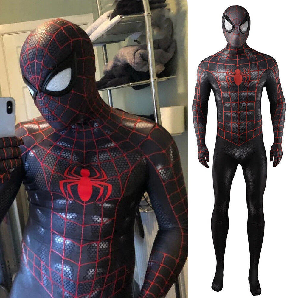 Symbiote Spider-man Jumpsuit Cosplay Costume Men Bodysuit Adult Kids Halloween 07FC0E-D4 - KOEEK
