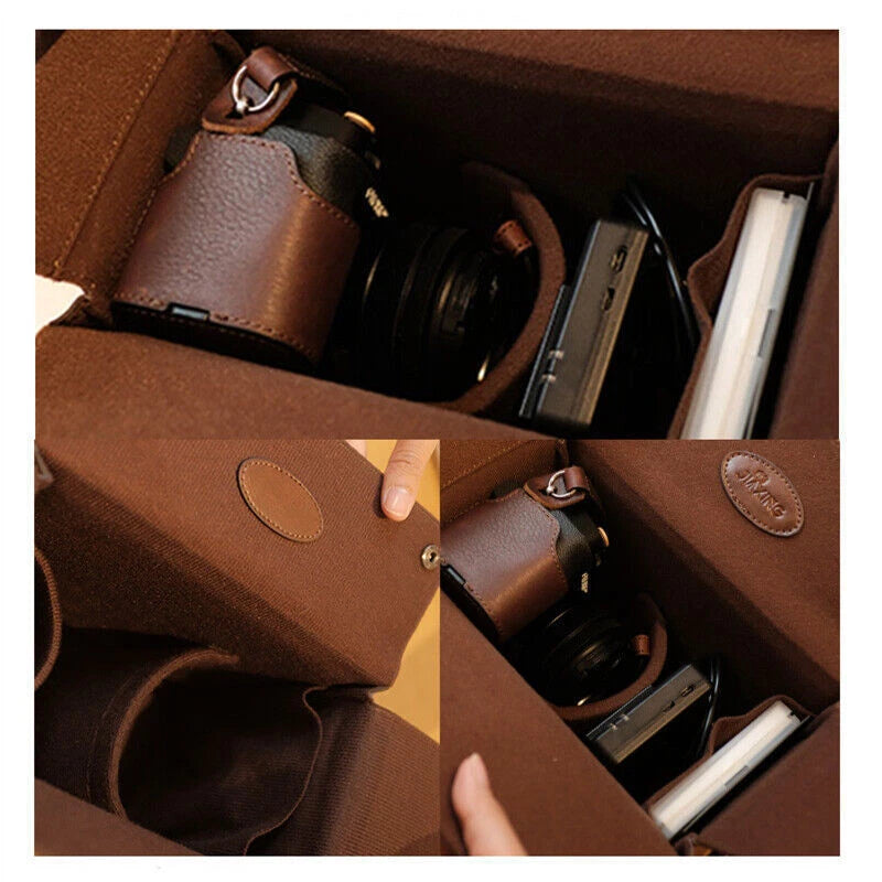 Camera Bag For Fujifilm XT4 XT30 Sony XS10 Camera Leather Retro Shoulder Bag 07FC0E-D4 - KOEEK