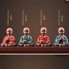 8.8cm Purple Clay Handmade Little Monk Zen Tea Pet Kung Fu Home Decoration 07FC0E-D4 - KOEEK