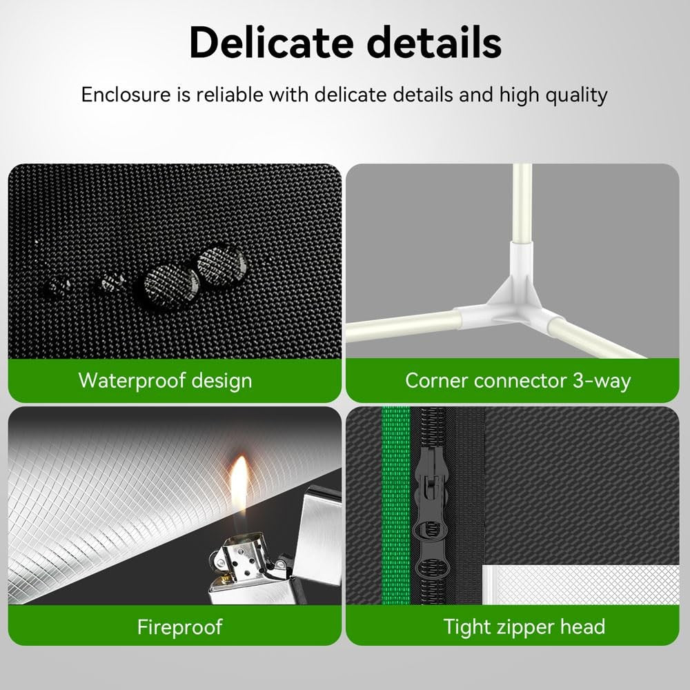 new 3D Printer Enclosure for A1 580 * 580 * 800MM with Fiberglass Rod 07FC0E-D4 - KOEEK
