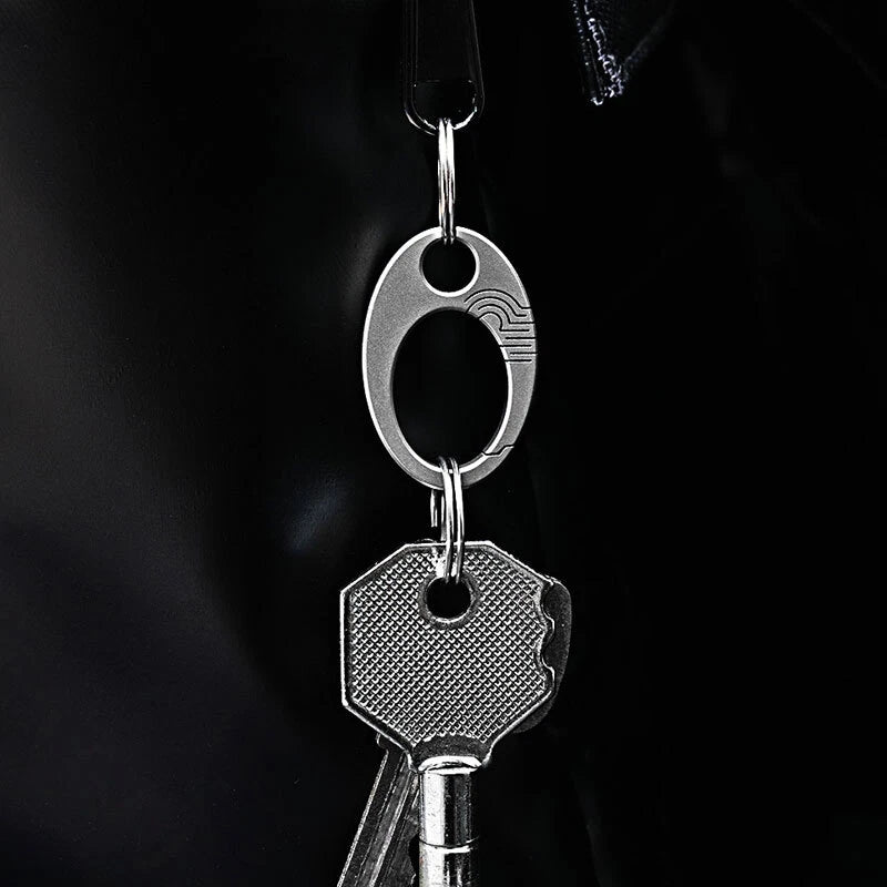 Mini Titanium Alloy Keychain Carabiner key pendant Belt Waist Hanging Buckle EDC 07FC0E-D4 - KOEEK