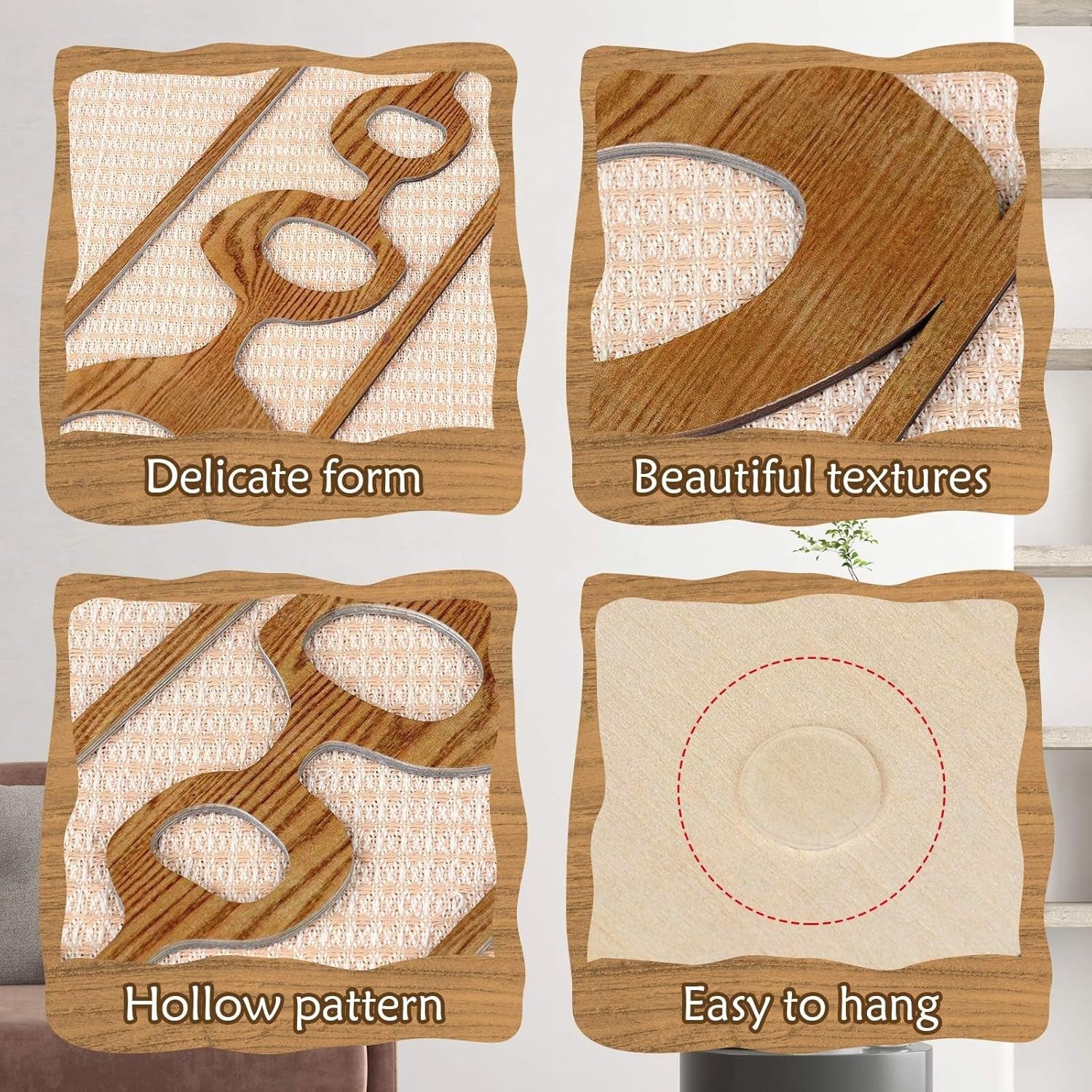 new Zzbakress 2 Pcs Mid Century Wall Decor Wooden Modern Style T 07FC0E-D4 - KOEEK
