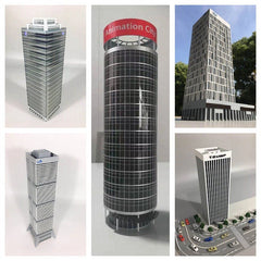 1/150 N Scale Modern Business Information Architecture Building Model Assembled 07FC0E-D4 - KOEEK