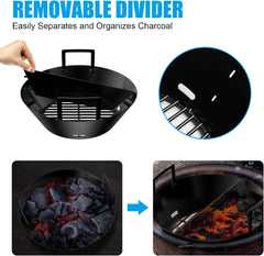 new 14 Inches Charcoal Basket for Large Big Green Egg, Porcelain Enamel Ash... 07FC0E-D4 - KOEEK