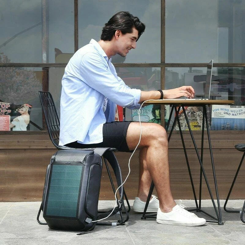 Men's Kingsons Beam Backpack Security Travel Bag Solar Panel Charging Efficiency 07FC0E-D4 - KOEEK