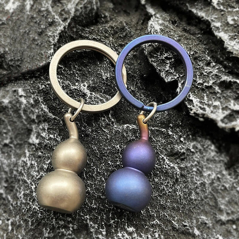 EDC Titanium Gourd Keychain Pendant DIY Necklace Zipper Head Car Decoration Tool 07FC0E-D4 - KOEEK