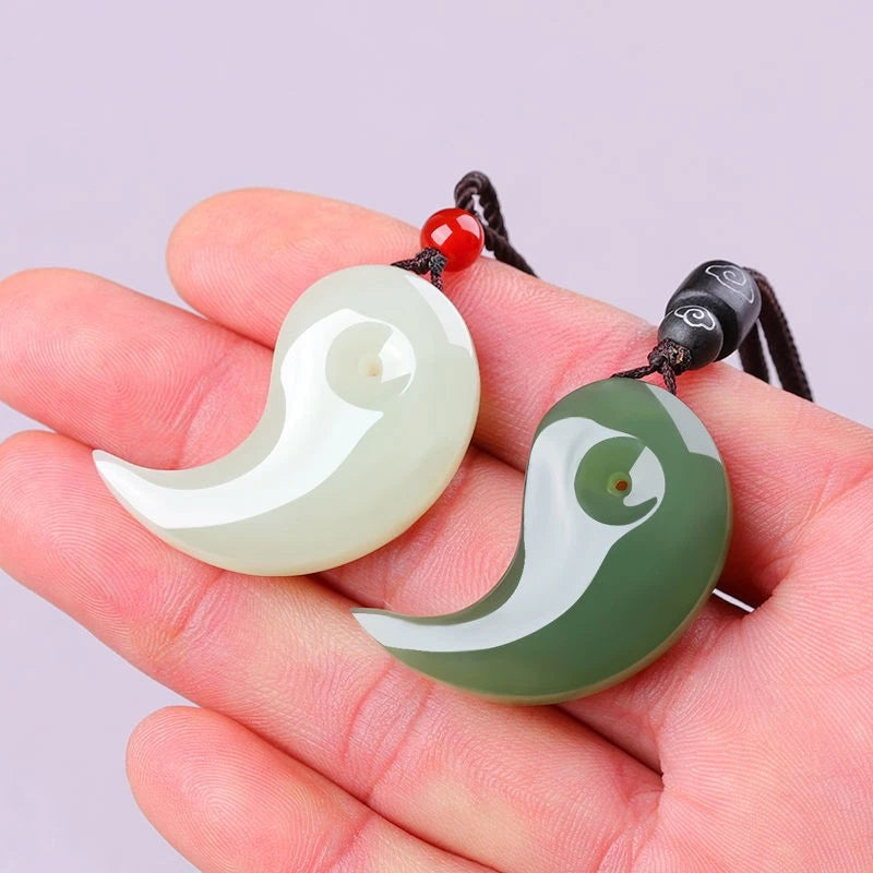 ‌Yin Yang Bagua Pendant Couple Set Dragon Phoenix Jade Harmony Symbol‌ 07FC0E-D4 - KOEEK