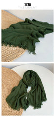 Mens  Wool Blend Soft Winter Warm Scarf Shawl Forest Green Bandana Neckerchief 07FC0E-D4 - KOEEK
