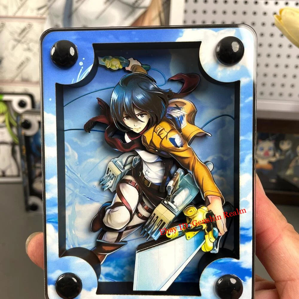 Anime Attack on Titan Mikasa Acrylic Brick 3D Card Figure Collection Decor Gift 07FC0E-D4 - KOEEK