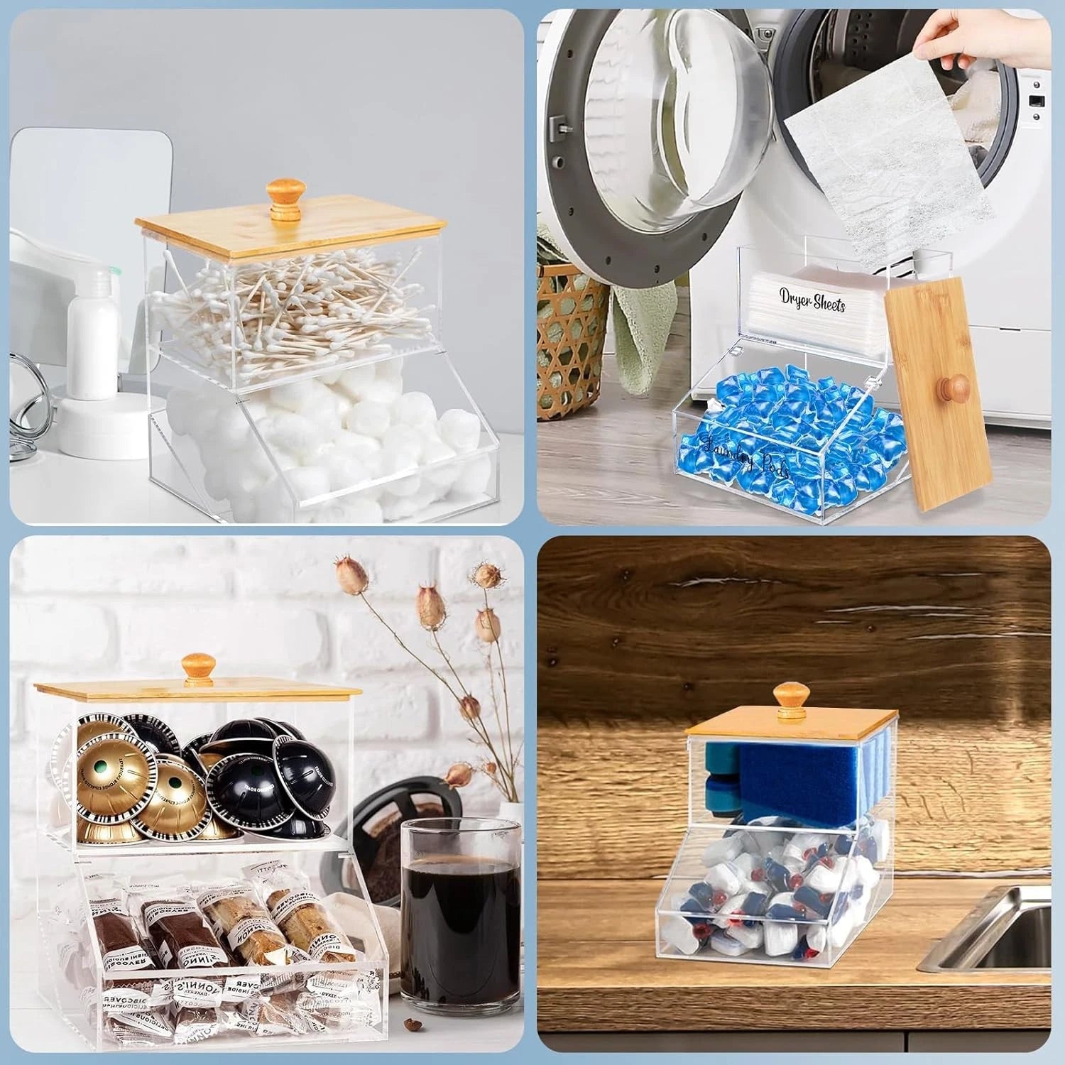 laundry detergent pod container and dryer sheet holder,acrylic dryer sheets 07FC0E-D4 - KOEEK