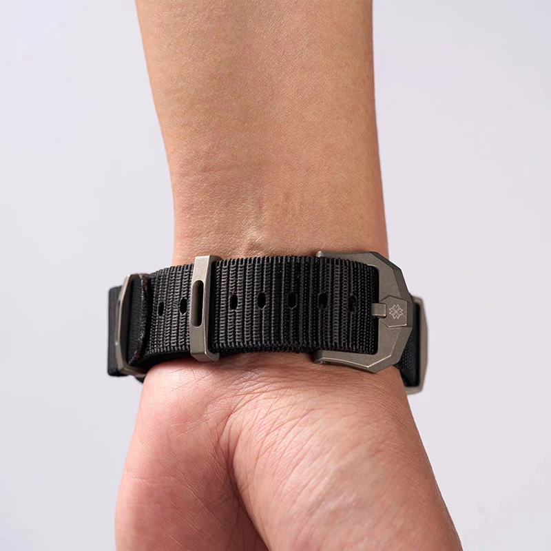 Quick Dry 20mm Titanium Nylon Watch Band Tactical CNC Carved Buckle 07FC0E-D4 - KOEEK