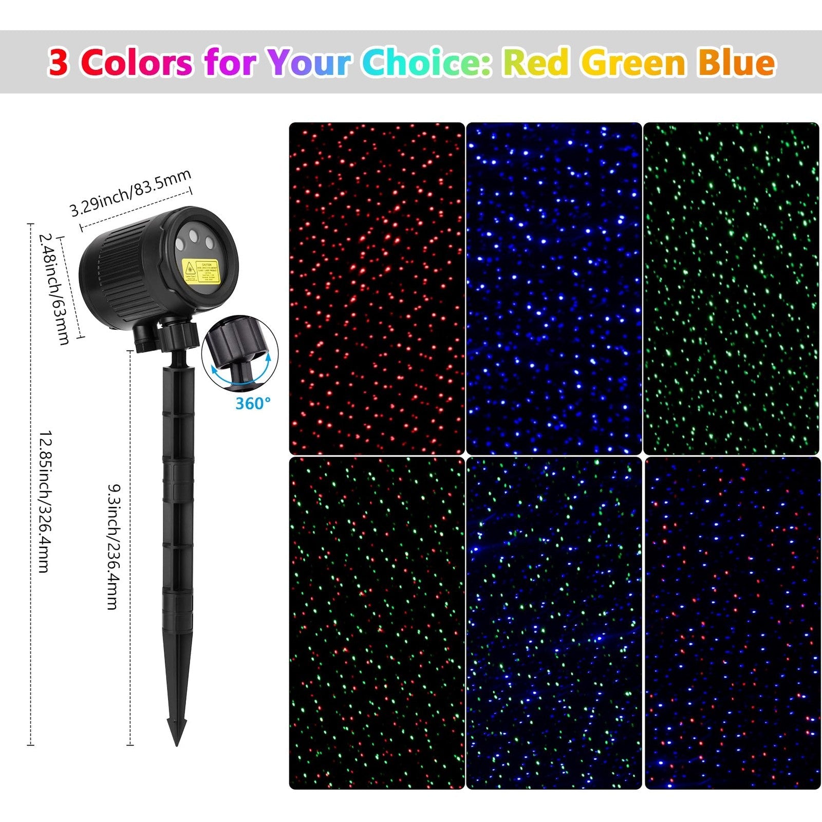 Laser Christmas Projector Lights Outdoor, Red Green Blue 3 Color Firefly Ligh... 07FC0E-D4 - KOEEK