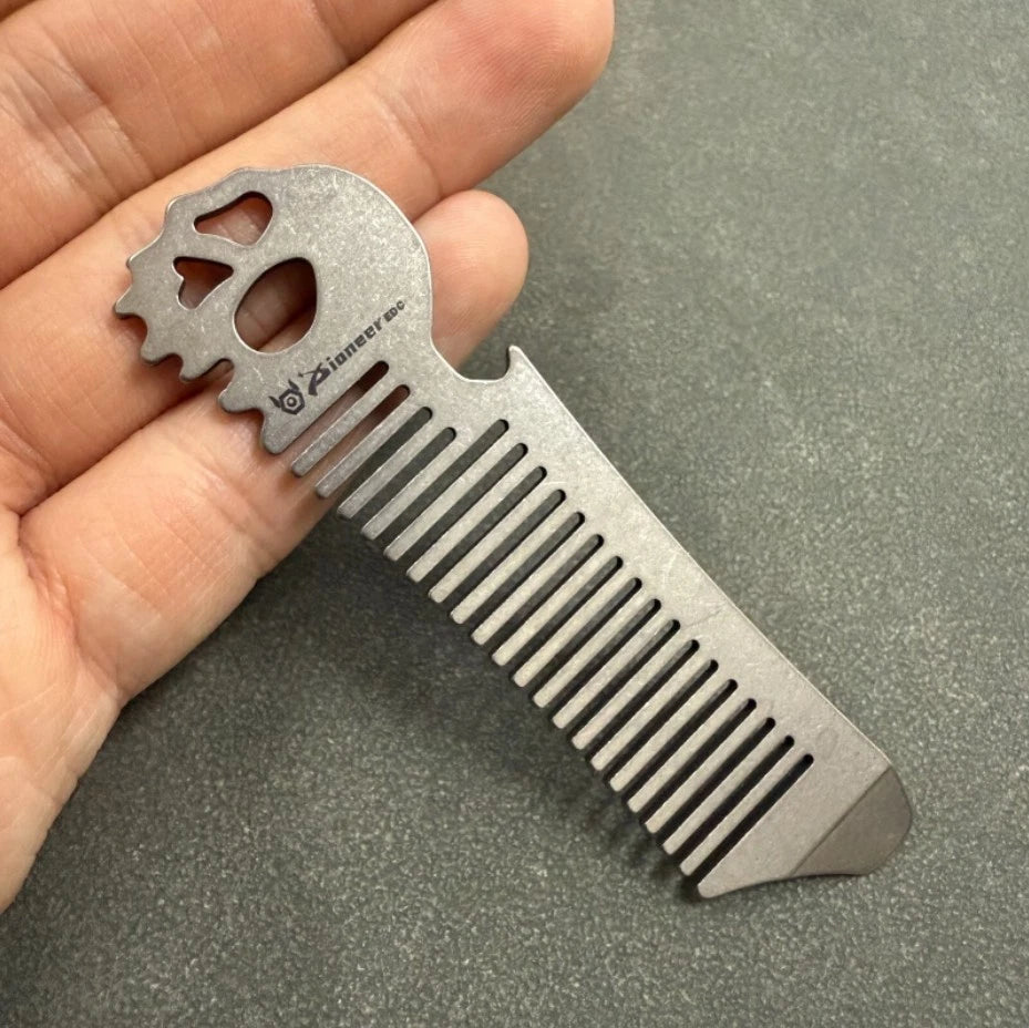 RIHE Design TC4 TITANIUM PRY Bar TOOL Ghost EDC bottle opener Comb Gift 07FC0E-D4 - KOEEK