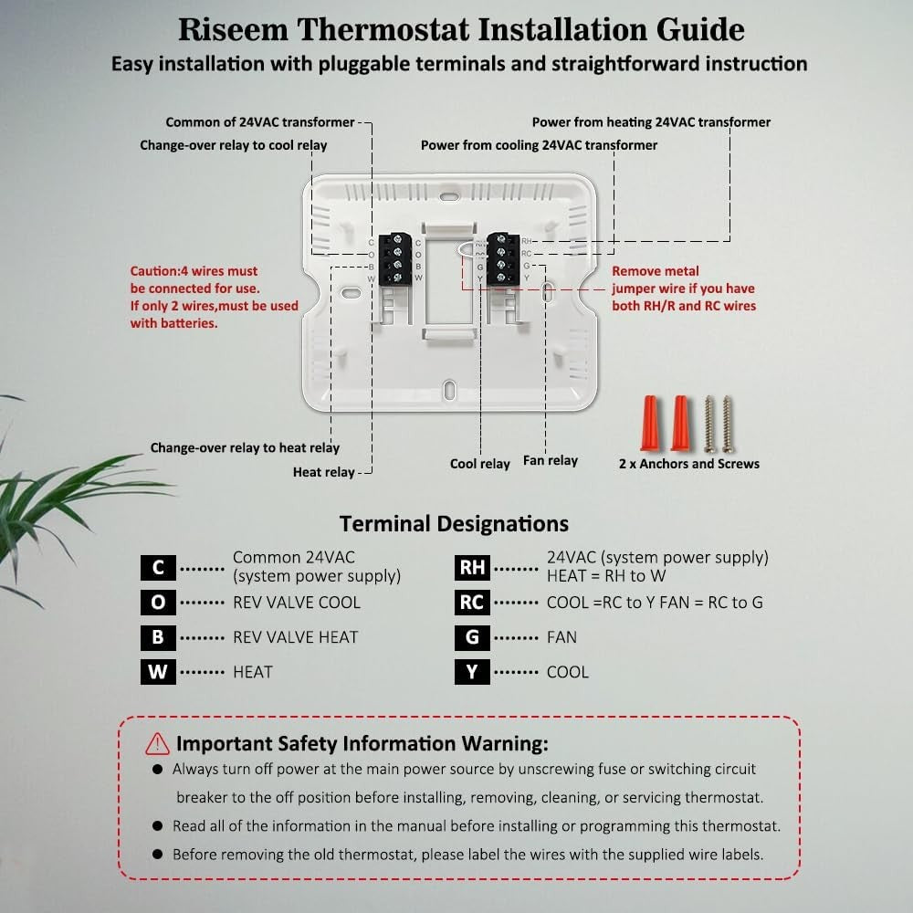 new Non-Programmable Thermostat for Home Single-Stage Systems, 1 Heat/1 Blue