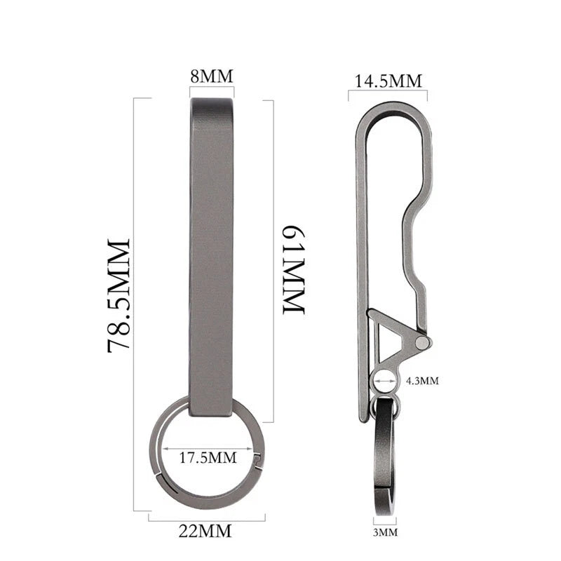 EDCTC4 Titanium Alloy Keychain Buckle Belt Waist Hanging Tool with 22mm Key Ring EDC - KOEEK