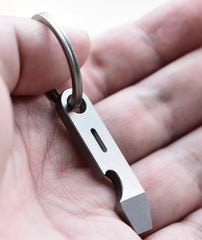 EDC Mini Titanium Alloy Keychain Pry Bar Crowbar Bottle Opener Ruler Multi Tools 07FC0E-D4 - KOEEK